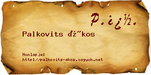 Palkovits Ákos névjegykártya